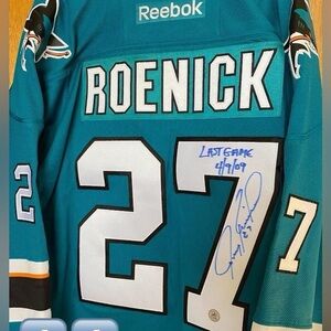 JEREMY ROENICK AUTOGRAPHED and INSCRIBED JERSEY “LAST GAME” SAN JOSE SHARKS